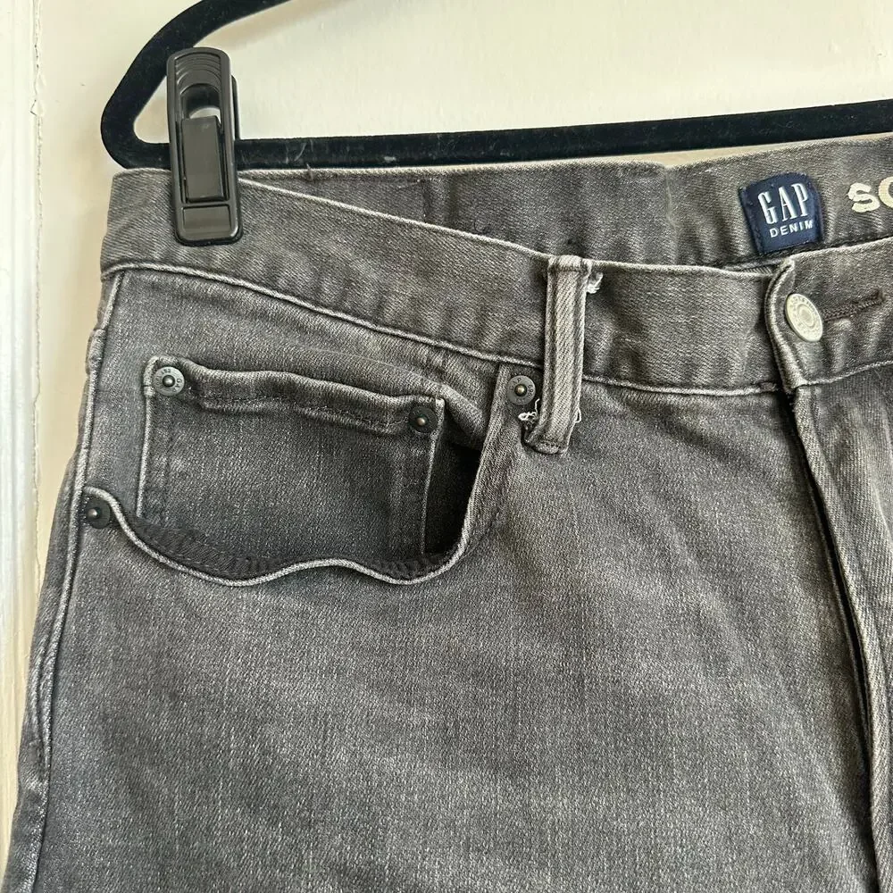Gap Men’s Slim Soft Denim Jeans 36x32 Silver Gray - Picture 6 of 14